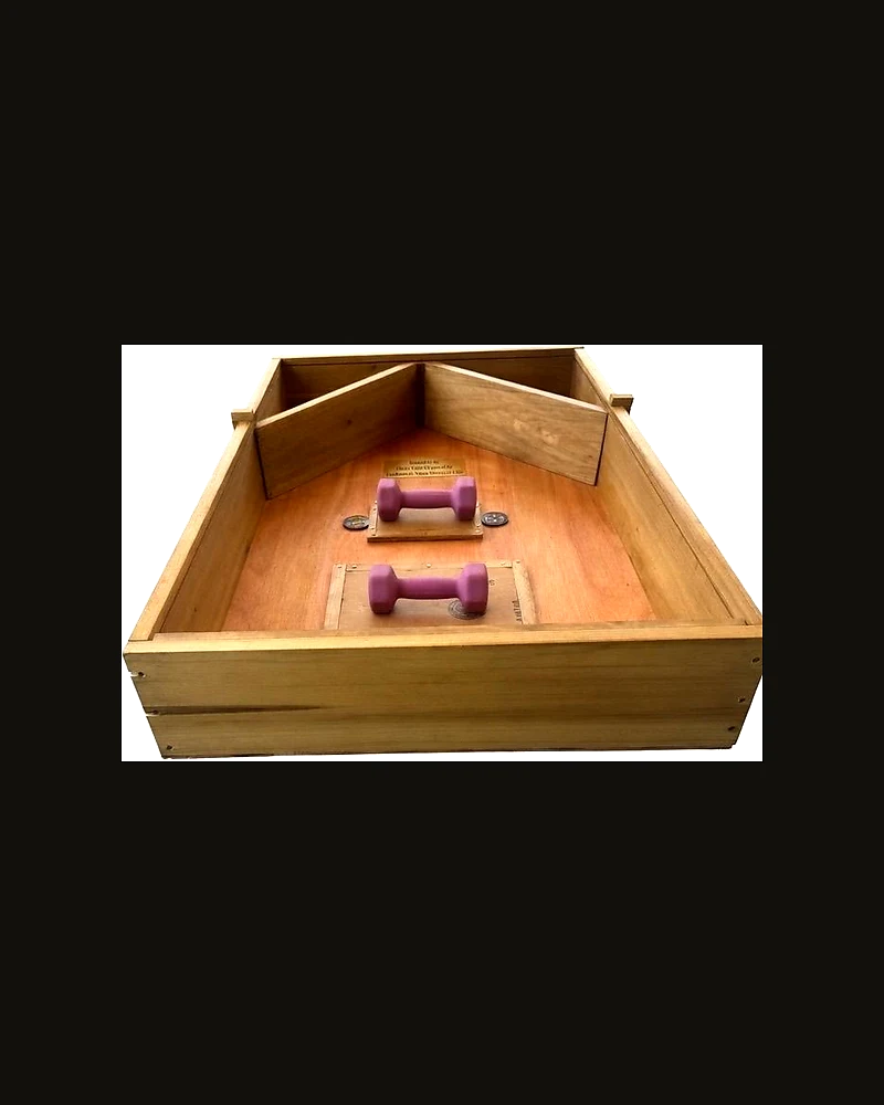 Custom handmade wooden box shown from two angles, view 2