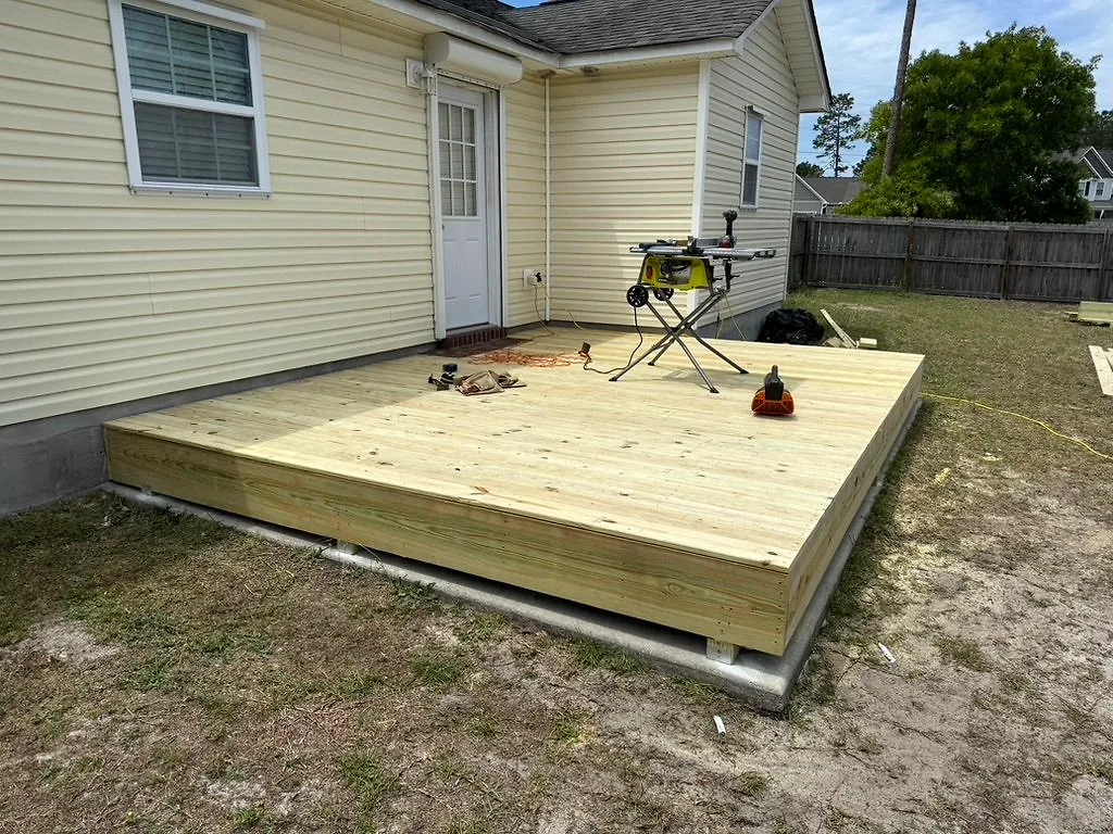 Completed backyard deck from a past project, view 1